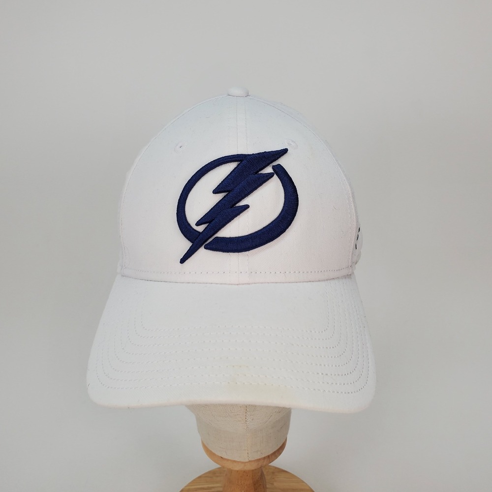 Fanatics Tampa Bay Lightning NHL Baseball Hat White Navy Blue Adjustable Cap